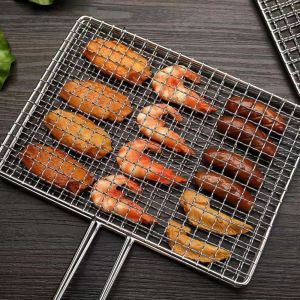 Accessoires Portable Grill Basket BBQ Grill Basket Rolling Grilling Basket Roestvrijstalen grill Mesh Handige barbecue grill accessoires