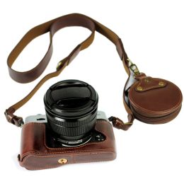 Accessoires Sac de caméra de boîtier en cuir PU portable pour Fujifilm XT10 XT20 XT20 XT30 XT30II Shell de couverture de protection inférieure avec ouverture de batterie