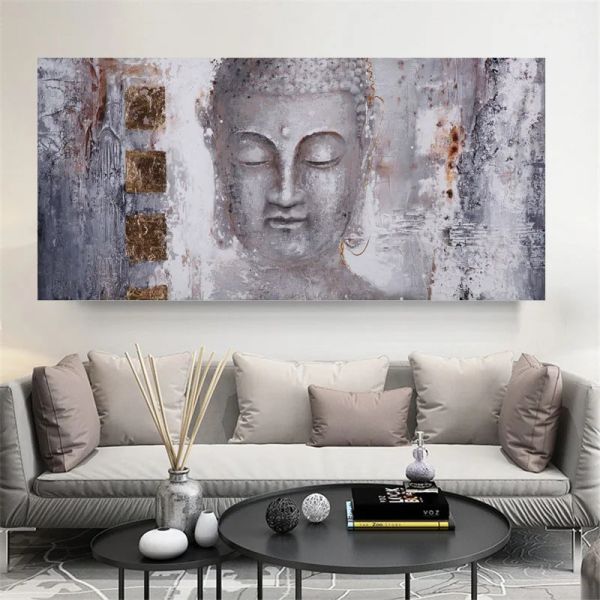 Accesorios Pósteres Lienzo Arte Pinturas de Buda Imágenes artísticas de pared para sala de estar Impresión de arte moderno Imágenes decorativas de gran tamaño Sin marco