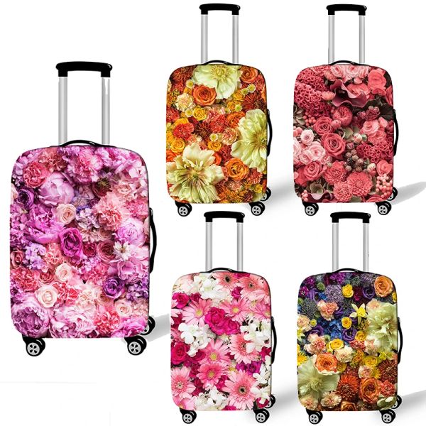 Accessoires Jolies couvertures de protection des bagages de fleurs pour voyager Anistlust chariot couverture de couverture de couverture de rose élastique accessoires de voyage