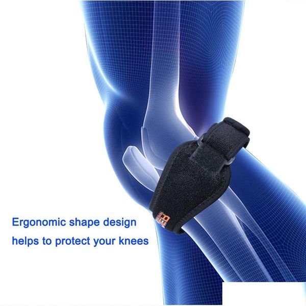 Accesorios Profesional Patella Tendon Strap Runners Jumpers Soporte de rodilla Bandas protectoras Cinturón a prueba de golpes Ajustable Drop Delivery Dhn84