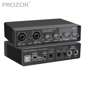 Accesorios Prozor 192kHz Micrófono Preamplificador Profesional 2x2 Interfaz de audio USB Mic Mic Guitar Bass Recording Card de sonido PREMP PREMP