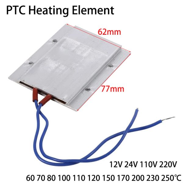 Accesorios Elemento de calentamiento PTC 12V 24V 110V 220V Temperatura constante Termistor Sensor de calentamiento de aire Secador de aluminio Curlador de aluminio Calentador