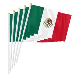 Accesorios Pterosaur 14*21cm México Hand Flag, World International Mx México México México Hand Holding Small Waving Flag Desk Decor Regalos