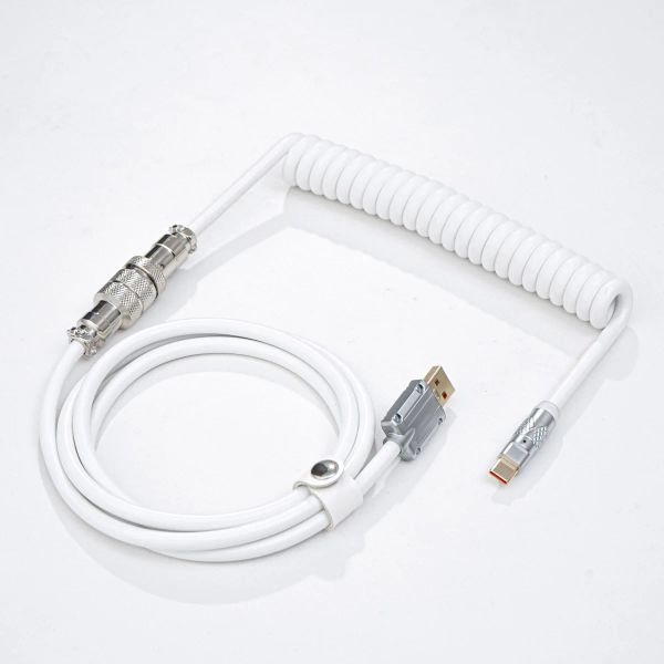 Accesorios PU6.0 Teclado mecánico Cable en espiral personalizado RGB Camor de color Tipo C Cable USB Cable de carga de teclado en espiral personalizado Cable