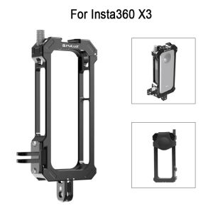 Accessoires Cadre de protection de la caméra PULUZ POUR INSTA360 X3 Metal Cage Rige Boîtier avec adaptateur de trépied de base de chaussures à froid