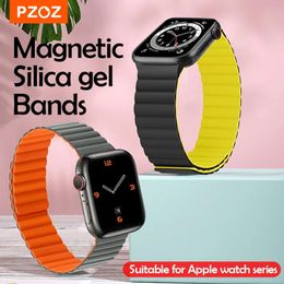 Accessoires PZOZ bandes de Silicone magnétiques pour Apple Watch 6 SE 5 4 42mm 38mm 44mm 40mm bracelet de montre pour iWatch série 3 2 bracelet