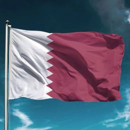 Accessoires drapeau du Qatar bannière nationale de maintien volant en polyester décor extérieur décoration de jardin toile de fond murale soutien de joie d'état heureux QA