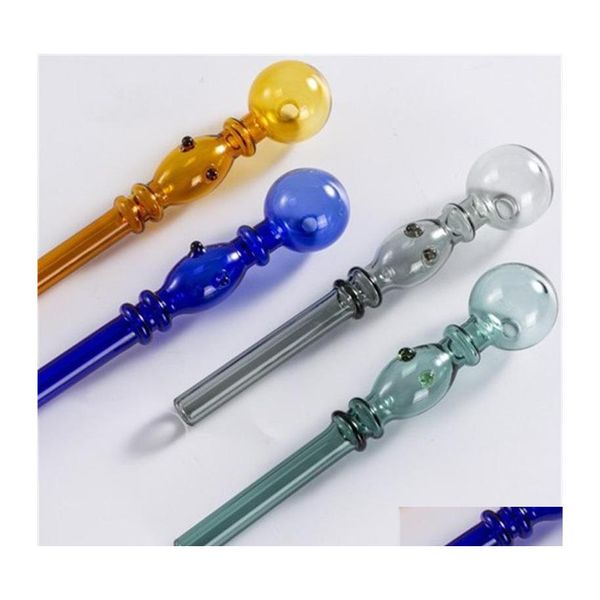 Accesorios Qbsomk Color Doble Burbuja Vidrio Olla Recta Venta al por mayor Bongs Quemador de aceite Tuberías Plataformas de agua 397 R2 Entrega de gotas Inicio Gard DHQSD