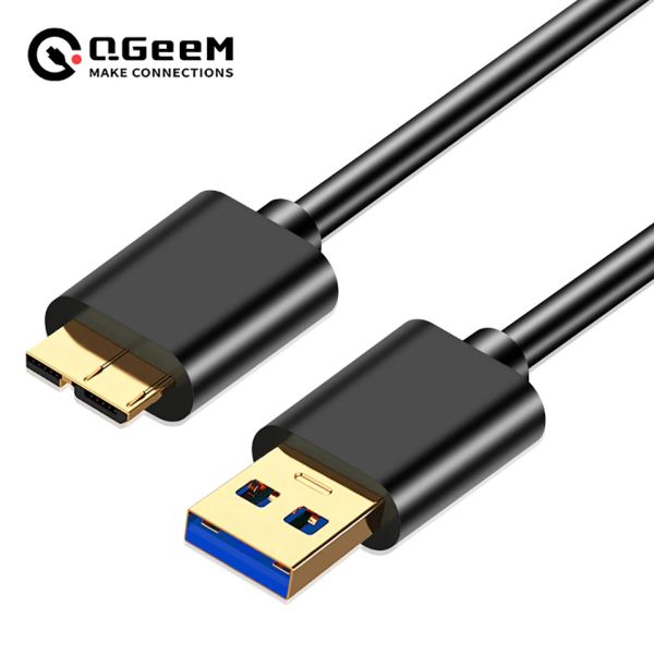 Accessoires QGEEM Micro USB 3.0 Type A à Micro B Cable pour le disque dur externe Disque HDD Samsung S5 Note3 USB HDD Câble de données