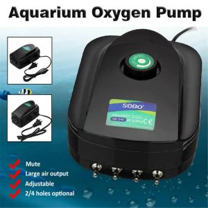 Accessoires Silencieux 220v 8W 12W Pompe à Air Réglable Super Silencieux 4 Sortie Aquarium Fish Tank Oxygène Air Aérateur Koi Fish Air Aerator air pump