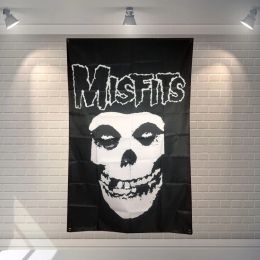 Accessoires "MISFITS" affiche de groupe de rock bannière 4 trous drapeaux suspendus 56X36 pouces jeux billard salle décor peinture murale tapisserie