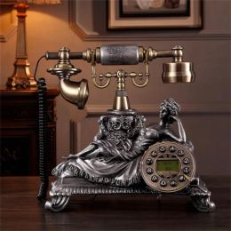 Accessoires Real antique Landlin Téléphone Sleeping Beauty Imitation Metal Phone pour Office Home Hotel Decoration Crafts Gift