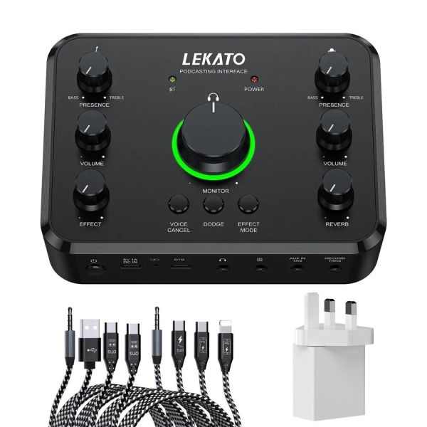 Accessoires Interface audio rechargeable USB pour enregistrer le podcasting de guitare en streaming en direct