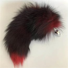 Accessoires Red teintes réelles réelles REAL FOX FUR PLIGE ANAL PLIGNE COSPlay Toy Love Sweety Toy Soft Fluffy Accessoires