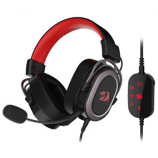 Accessoires Redragon H710 Helios USB Gaming Wired Gaming Headset 7.1 surround Sound Memory Molaid Pavis d'oreille 50 mm Microphone détachable