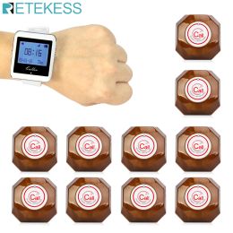 Accessoires Retekess Wireless Calling System Watch Receiver+10pcs T133 Call Buttons Restaurant Pager Waiter Klant voor Cafe Bar Game Hall