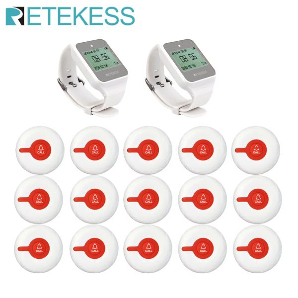 Accesorios Retekess Wireless Wirer Wailer System Restaurant Pager 2 TD108 RECEPTOR DE VISTA +15 TD009 Botón para Hookah Nurse Clinic