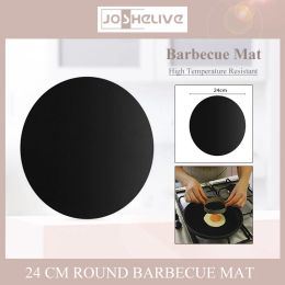 Accessoires réutilisables BBQ Baking Mats de cuisine ACCESSOIRES ACCESSOIRES 1PCS MATE-TARD 24 cm Pan Fry Liner Kitchen Tools and Gadgets Round Forme