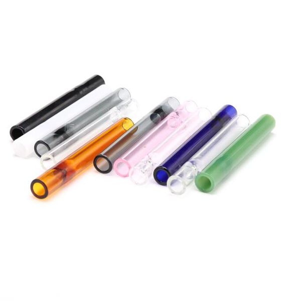 Accessoires Embouts en verre réutilisables Tube de support d'herbes de tabac à fumer Tube en Pyrex épais 12 mm de large 10 cm de longueur Type d'œil rétractable Tuyau de fumée Straig Otgav