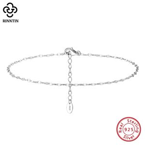 Accessoires Rinntin 925 Sterling Silver Fish lèvres Chaîne de chaîne pour femmes Bracelet à pied de la mode Sumy Sily Silver Ankle Braves bijoux SA33