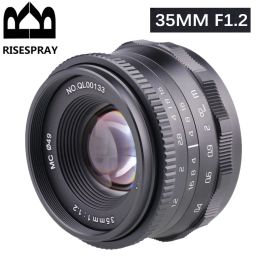 Accessoires RisesPray 35mm F1.2 Prime Lens voor Sony Emount Micro Single Camera A Series en Nex Night View Grote Aperture Manual Mode