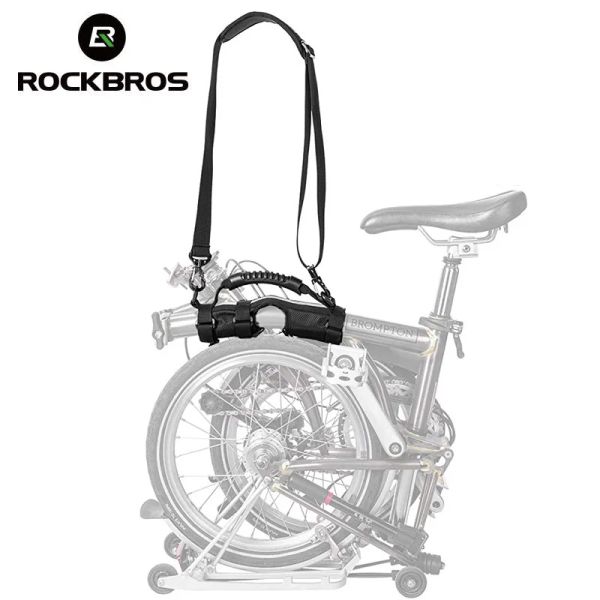 Accesorios Rockbros plegables marco de bicicleta de transporte correa para el hombro accesorios de ciclismo de bicicleta mango de manejo de portabitros para brompton