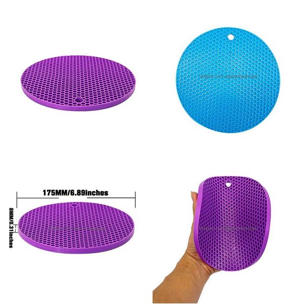 Accessoires Rond 18Cm Grand Sile Pad Eliquid Set Portable Et Lavable Mticolor Pour Narguilé Shisha Bouteille En Verre Fumer Pipe Drop De Dhits