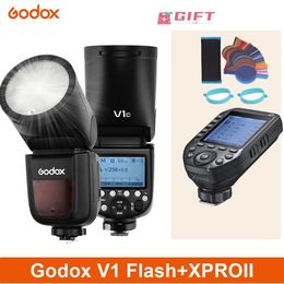 Accessoires Ru Stock Godox V1 Flash V1c V1n V1s prise ue Flash Speedlite tête ronde sans fil 2.4g Zoom Fresnel pour Canon Nikon Sony