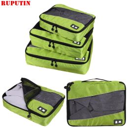 Accessoires Ruputin 3PCS / Set Travel Lage Organisateur Cubes d'emballage Set Breatte Mesh Rangement Clothes Sac ACCESSOIRES DE VOYAGE IMPHERPORT