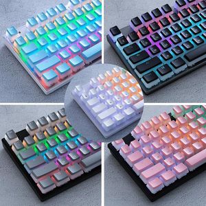 Accessoires Disposition russe Pudding Keycaps PBT Jeu Translucide Keycap pour claviers mécaniques DIY Keycap Double Shot Full 117 Key avec ISO