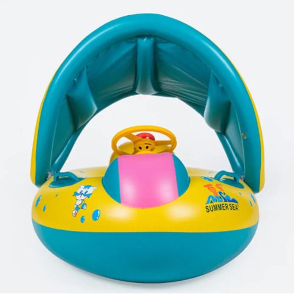Accesorios Seguridad Bebé Infantil Natación Flotador Inflable Ajustable Sombrilla Asiento Barco Anillo Natación Piscina