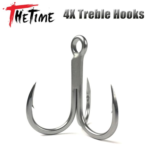 Accessoires Eau salée 4x Hooks de trembles forts forts Hg Grind Sharp New Rustproof Big Game Sea Trolling Thon Fishing Jigging Hooks