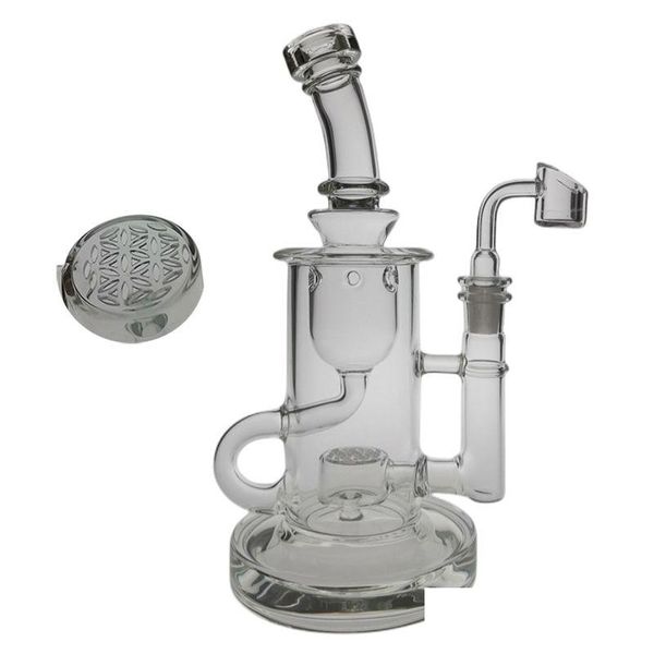 Accessoires Saml Klein Bong Hookahs Sol Dab Rig Verre Recycler Fumer Fleur Pipe À Eau Graine De Vie Taille Du Joint 14,4 Mm D'épaisseur Base Dro Dhl9W