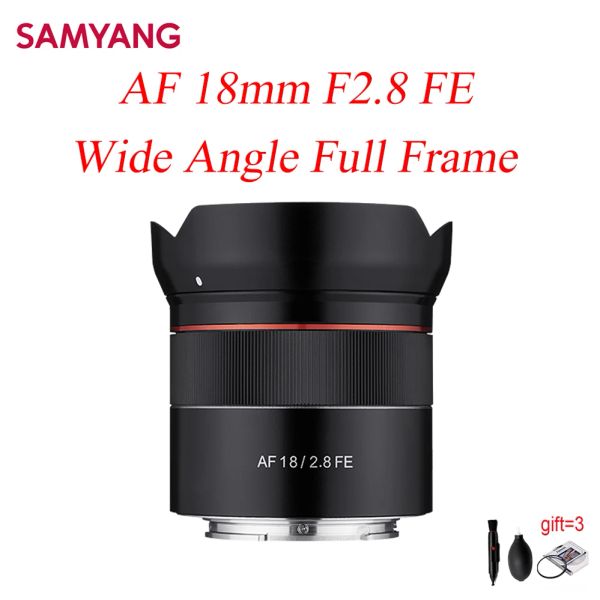 Accesorios Samyang 18 mm F2.8 Fe Lente de cámara de fotograma completo de gran angular para lente de enfoque automático de cámara Sony Fe para A7R4 A7M3 A7S3 A7RIII A7 A7R A6600