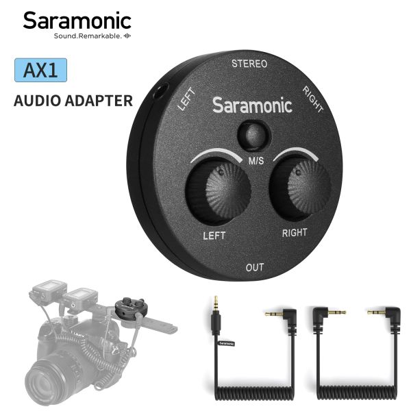 Accessoires Adaptateur audio Saramonic AX1 pour TRS Wireless Lavalier Microphone DSLR Mirrorless Cameras Smartphones Enregistreurs YouTube Streaming