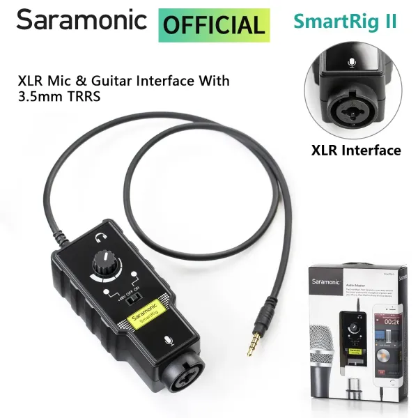 Accesorios Saramonic SMARTRIG II Professional Micguitar Audio Interfaz Preamplificador Adaptador de audio mezclador para iPhone iPad Android Dispositivos