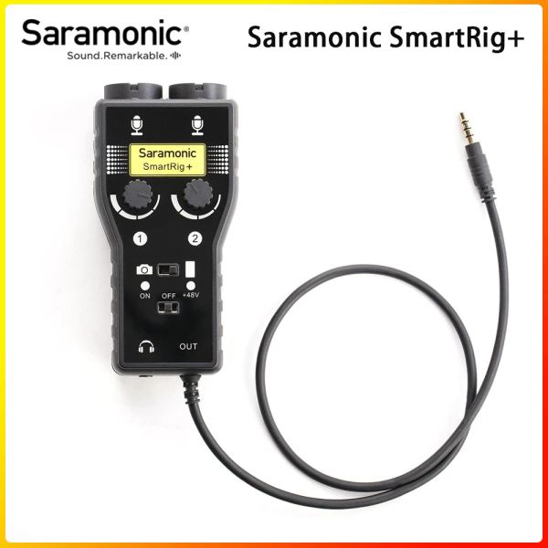 Accesorios Saramonic SmartRig II XLR Preamplificador de micrófono Adaptador de audio Mezclador Preamplificador Interfaz de guitarra para cámara DSLR iPhone 7 7s 6 iPad