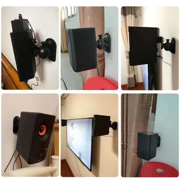 Accesorios Altavoz satélite Montaje en pared Soporte de sonido envolvente Caja de estantería satélite Brazo largo Fácil de instalar Rotación de 180 grados