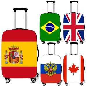 Accessoires Arabie saoudite / Espagne / France National Flag Print Buggage Couverture de voyage Accessoires Antidust Varith Couverture élastique protectrice