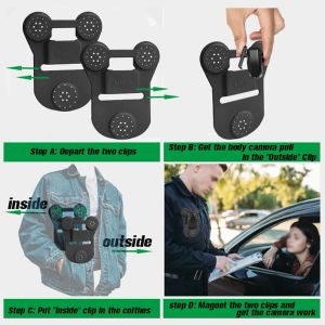 Accessoires sécurisés et stables pour la caméra du corps Clip magnétique compatible avec des clips de ceinture arrière Retrait et RE Fixation