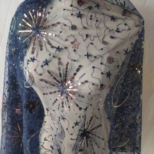 Accessoires Sequin Mesh Tissu Stars Loard Broidery Lace Fabric pour robe Decoration en dentelle de mariage DIY DIY SKIN SKIN TEST