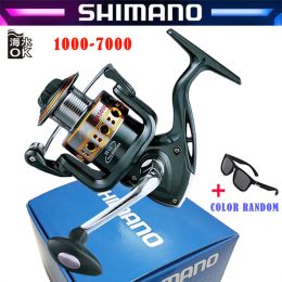 Accesorios Shimano Spinning Fishing Reel 1000 7000 Ultralight Max Drag G 5.2: 1 Carrete de agua salada Carrete de agua de metal Tambre de alimentos de pescado