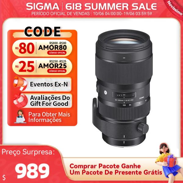 ACCESSOIRES SIGMA 50100MM F1.8 ART DC HSM APSC STANDARD ZOOM Large Aperture DSLR Camera Lens pour Canon 80D 90D 850D Nikon D7200 D5600 D500