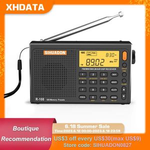 Accesorios Sihuadon R108 Radio portátil digital estéreo Fm Lw Sw Mw Air Dsp Receptor de radio Am Lcd Función de alarma de sonido para radio exterior