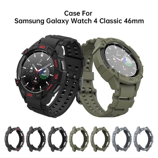 Accessoires SIKAI 2022 Nouveau étui pour Samsung Galaxy Watch 4 Classic 46mm TPU Shell Protector Cover Bumper Band Strap pour Samsung Smart Watch