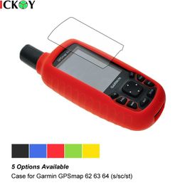 Accessoires Case de silicium + écran Protector Shield Film pour la randonnée GPS à main GPS Garmin GPSMAP 62 63 64 62S 62SC 62ST 62STC 64ST 65 65SR 63SC