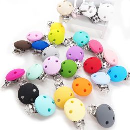 Accessoires Silicone Pacificier Clip Round Baby Pacificier Solder 10pcs / Set BPA Grad Food Grade Silicone DIY TEether Chain Accessories Baby Toy