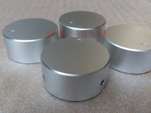 Accessoires Silver Black Diamètre 48 mm haut 22 mm bouton solide en aluminium / bouton potentiomètre / bouton d'amplificateur audio hifi