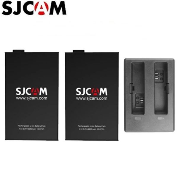 Accesorios SJCAM A10 2650MAH Backup Battería recargable Batería de león Accesorios 100% originales para SJCAM A10 A20 Wifi Camera Potenciar Banco